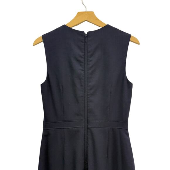 Ted Baker Sleeveless Wool Cerisad Faux-Wrap Sheath Dress in Deep Indigo size 2 - Picture 5 of 7